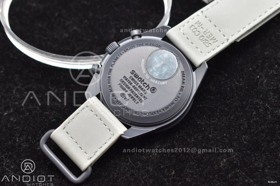 Omega Strap x to Bioceramic Mercury on Quartz Nylon Mission Moonwatch Swatch 1227